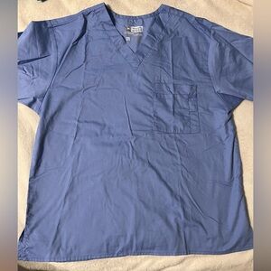 Unisex WonderWink ceil blue/light blue scrub top- S